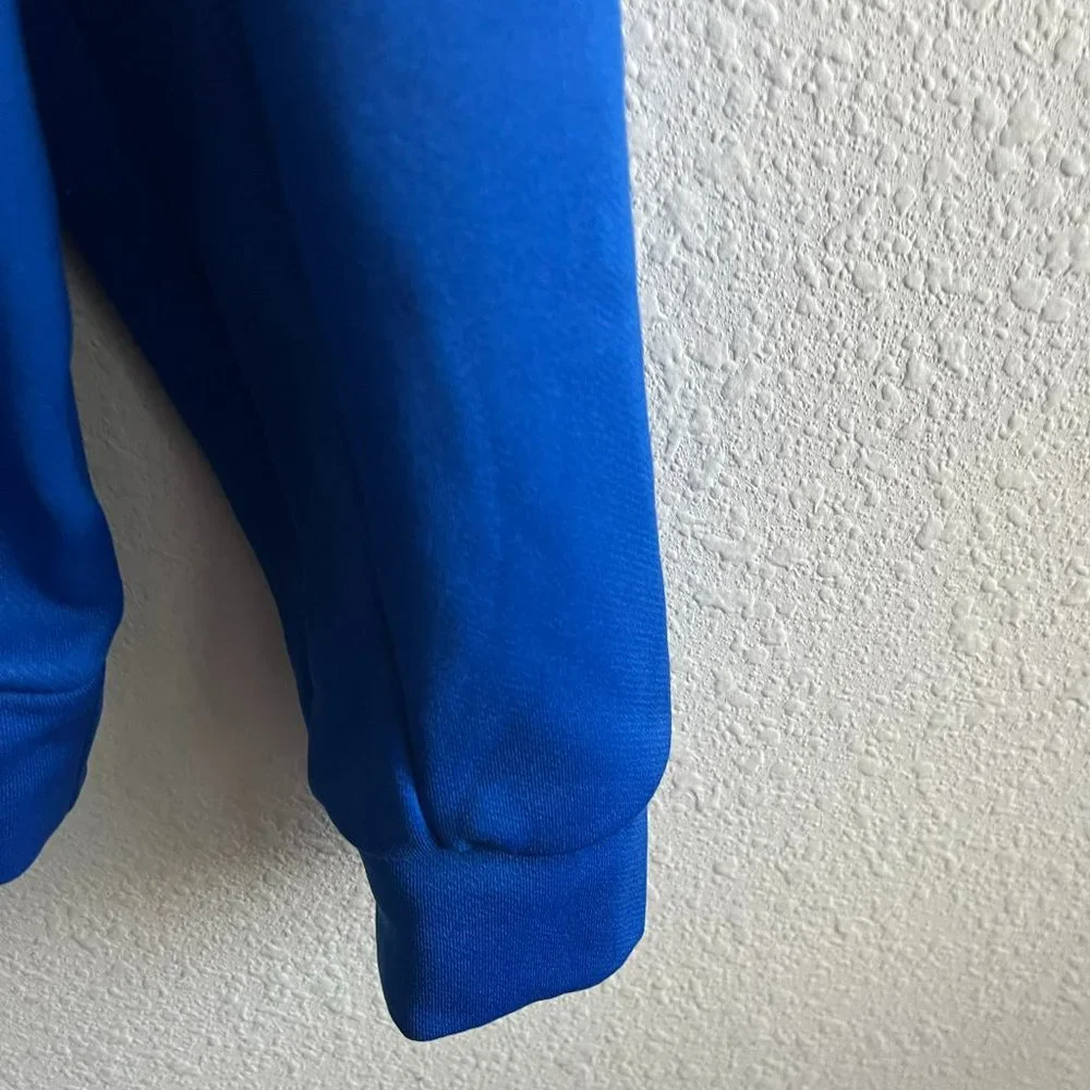 Adidas Men's Blue Fleece Pullover Hoodie Jacket Size S Style GK7388 - Picture 6 of 10